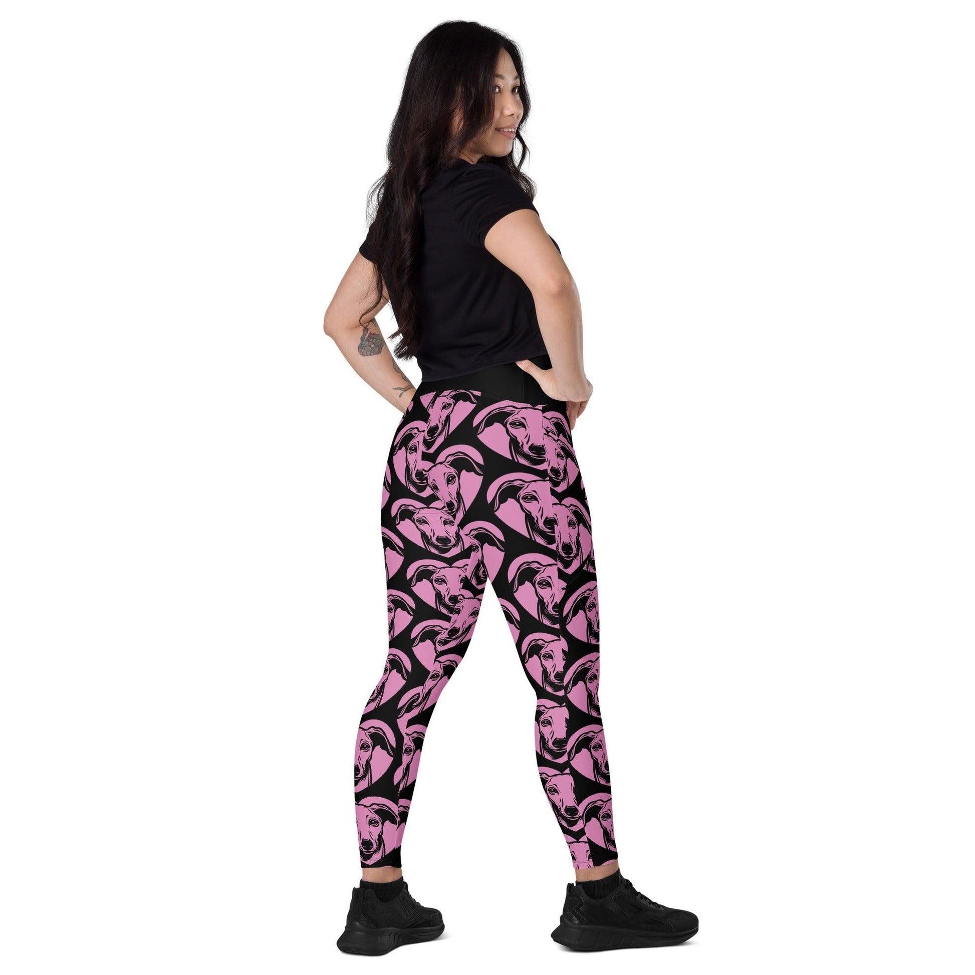 DOG BREED LEGGINGS with pockets - WHIPPET - HERTTAHOUND - pink | SHALMIAK