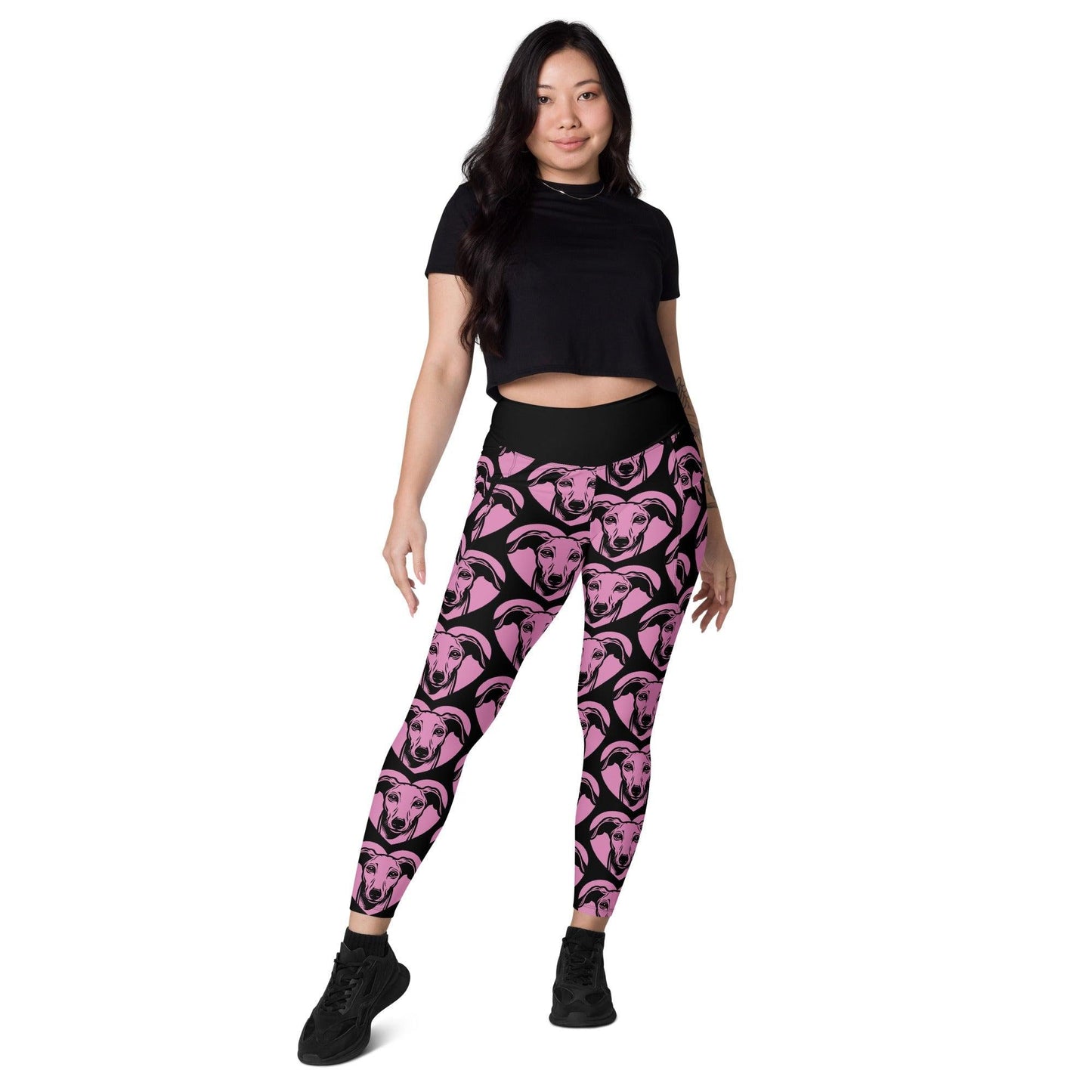 DOG BREED LEGGINGS with pockets - WHIPPET - HERTTAHOUND - pink | SHALMIAK