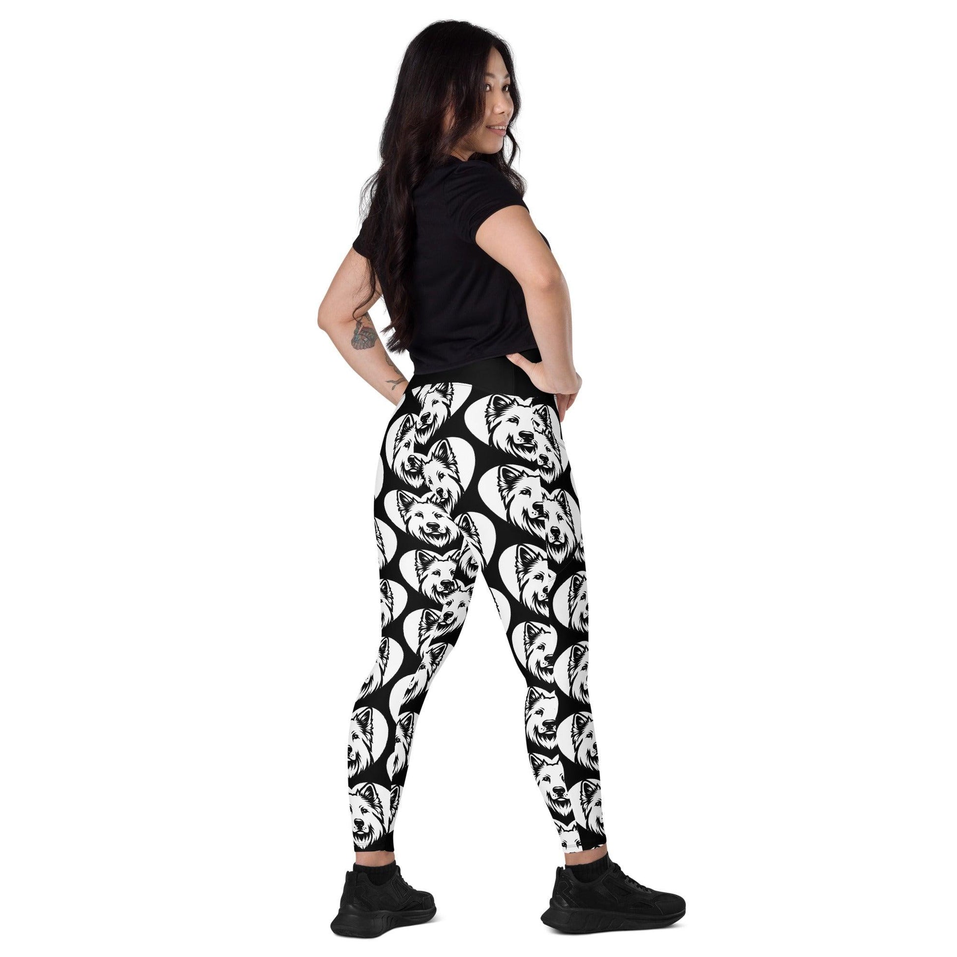DOG BREED LEGGINGS with pockets - WHITE SHEPHERD - HERTTAHOUND | SHALMIAK