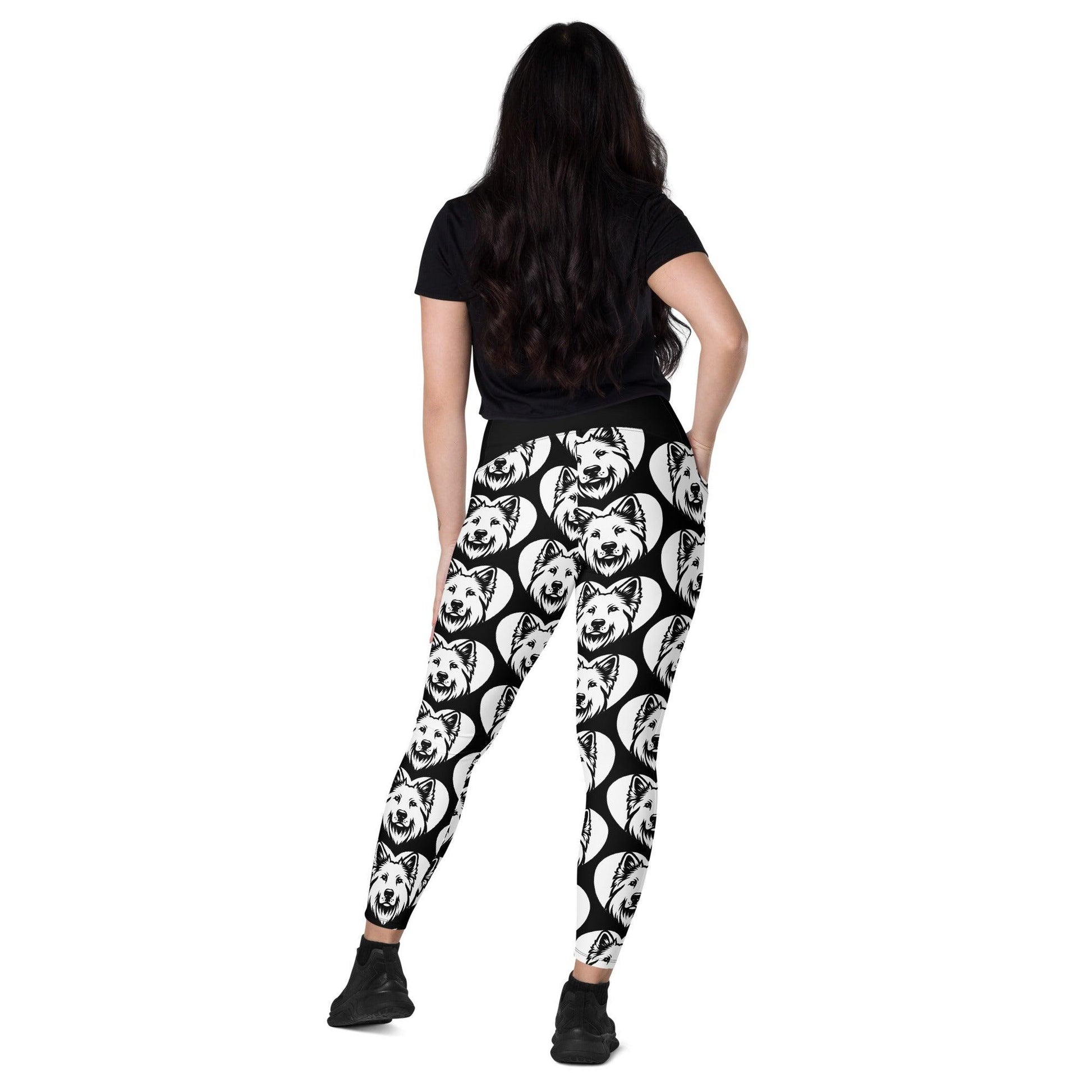 DOG BREED LEGGINGS with pockets - WHITE SHEPHERD - HERTTAHOUND | SHALMIAK