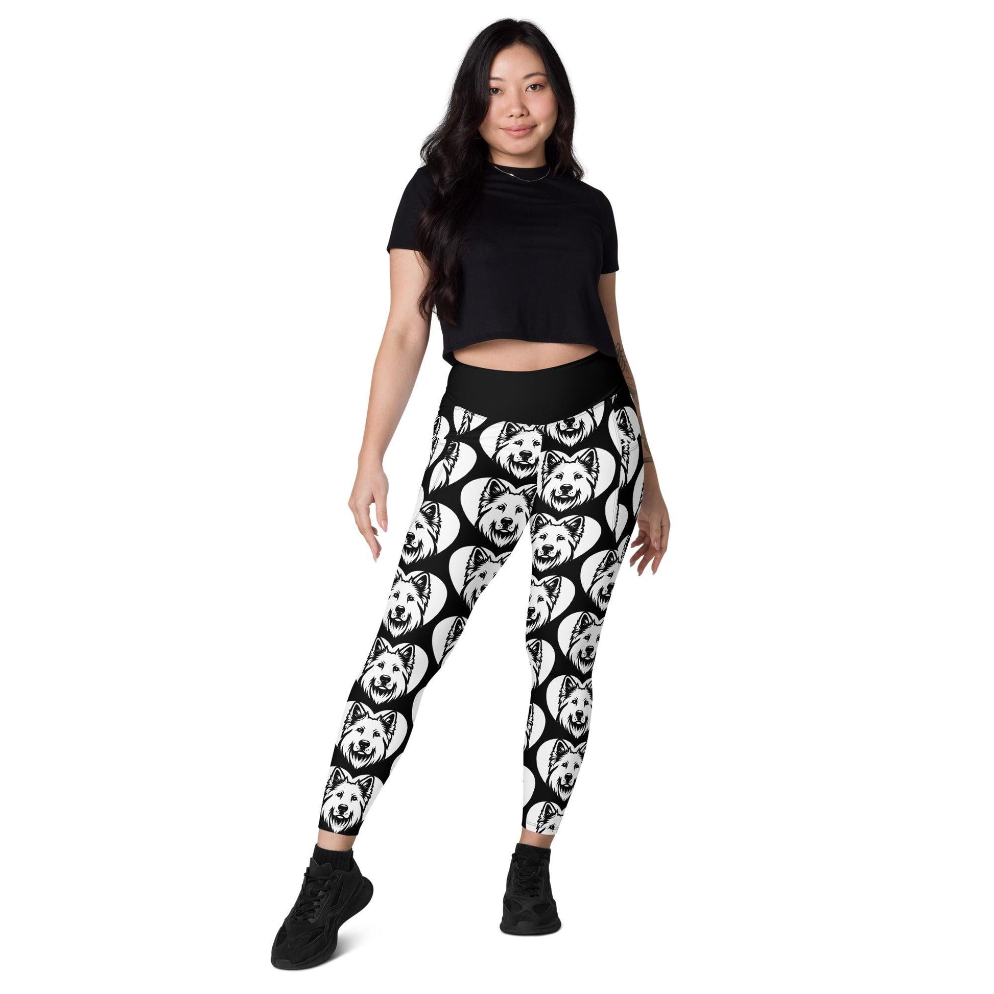 DOG BREED LEGGINGS with pockets - WHITE SHEPHERD - HERTTAHOUND | SHALMIAK