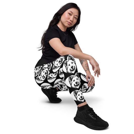 DOG BREED LEGGINGS with pockets - WHITE SHEPHERD - HERTTAHOUND | SHALMIAK
