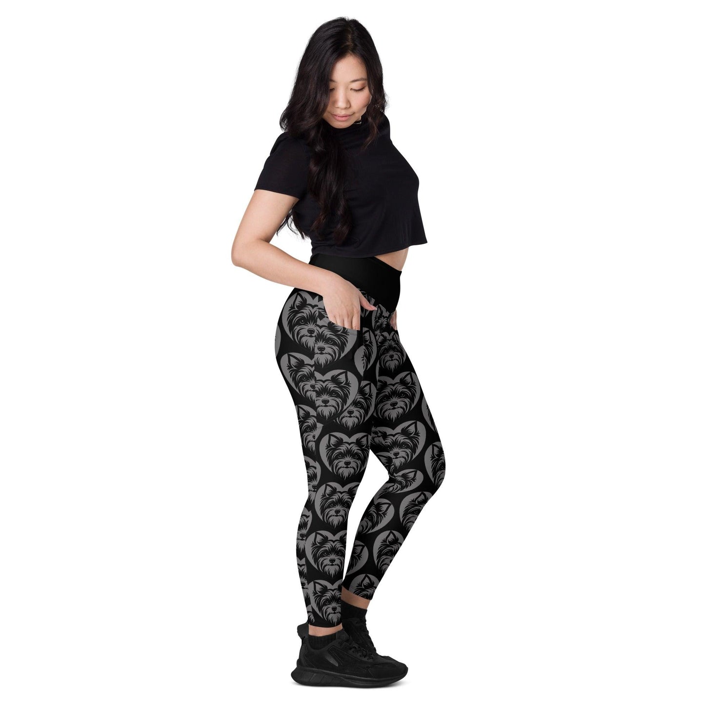 DOG BREED LEGGINGS with pockets - YORKSHIRE TERRIER 2 - HERTTAHOUND - grey | SHALMIAK