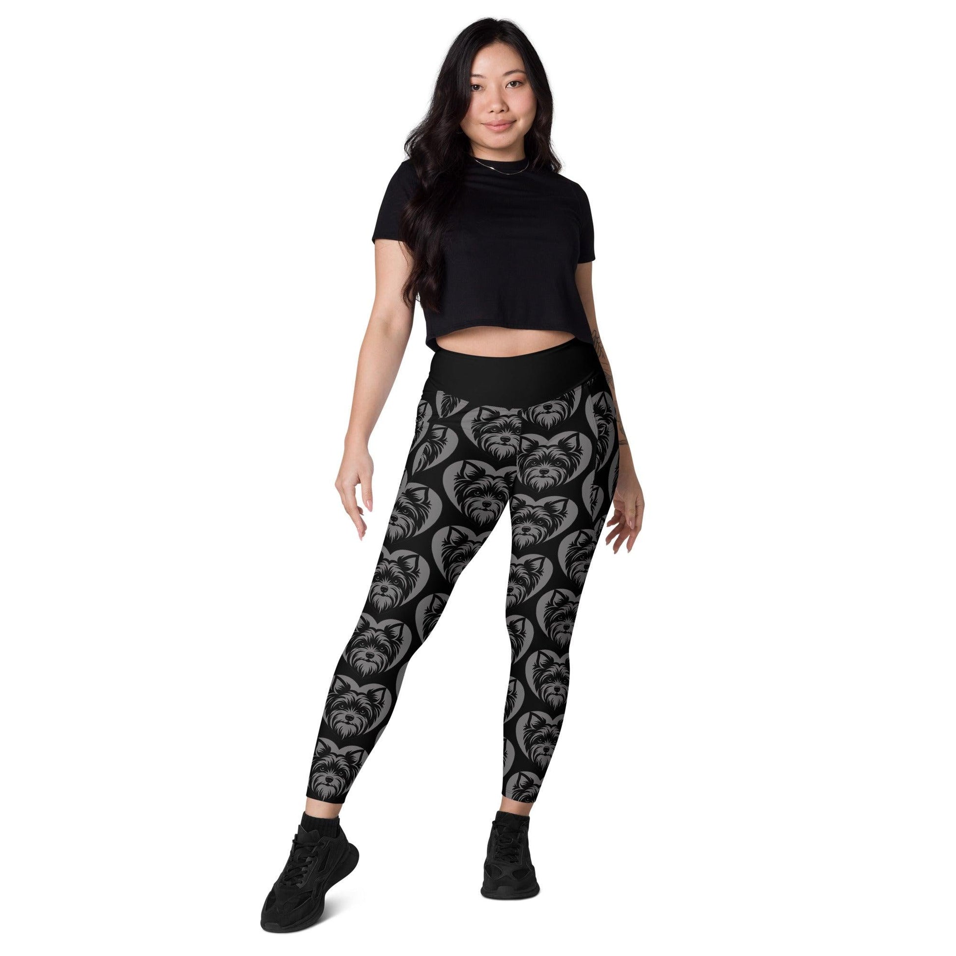 DOG BREED LEGGINGS with pockets - YORKSHIRE TERRIER 2 - HERTTAHOUND - grey | SHALMIAK