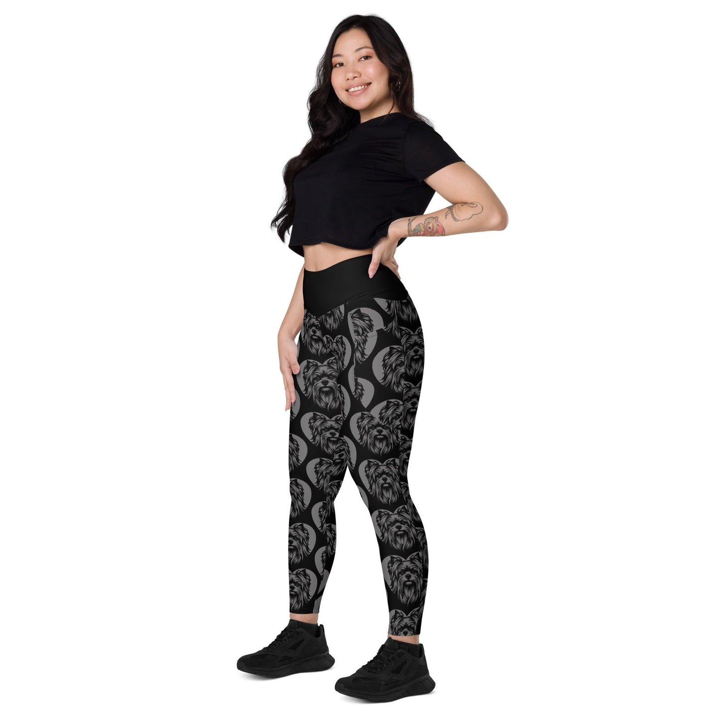 DOG BREED LEGGINGS with pockets - YORKSHIRE TERRIER - HERTTAHOUND - grey | SHALMIAK