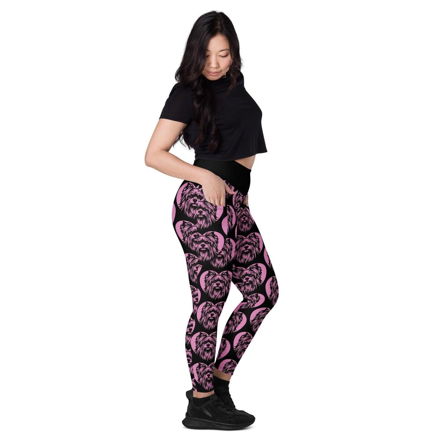 DOG BREED LEGGINGS with pockets - YORKSHIRE TERRIER - HERTTAHOUND - pink | SHALMIAK