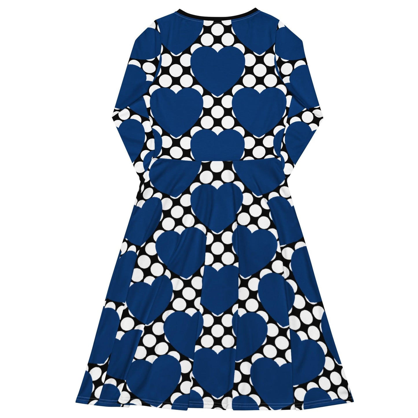 ELLIE LOVE DOT blue black - Midi Dress With Pockets | SHALMIAK