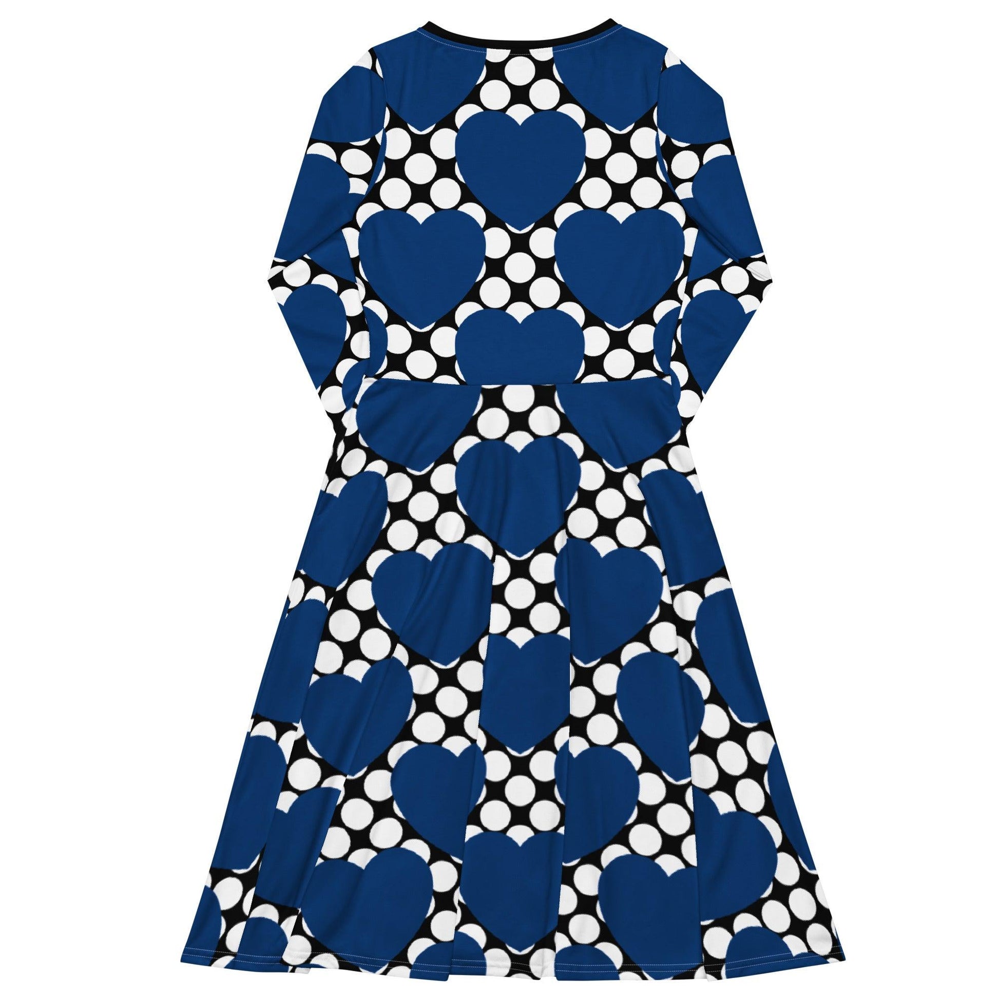 ELLIE LOVE DOT blue black - Midi Dress With Pockets | SHALMIAK