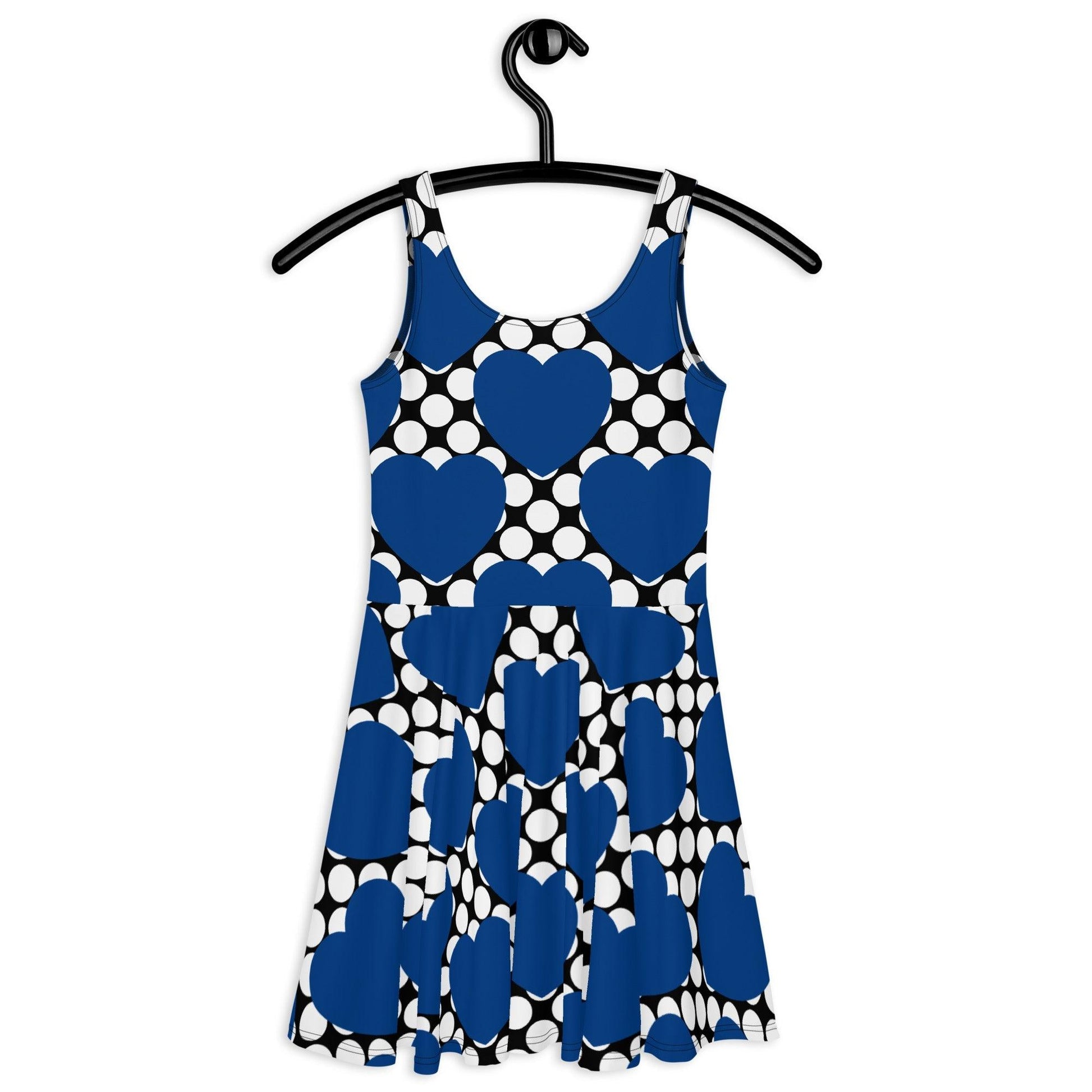 ELLIE LOVE DOT blue black - Skater Dress | SHALMIAK