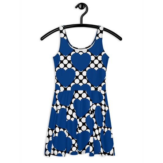 ELLIE LOVE DOT blue black - Skater Dress | SHALMIAK