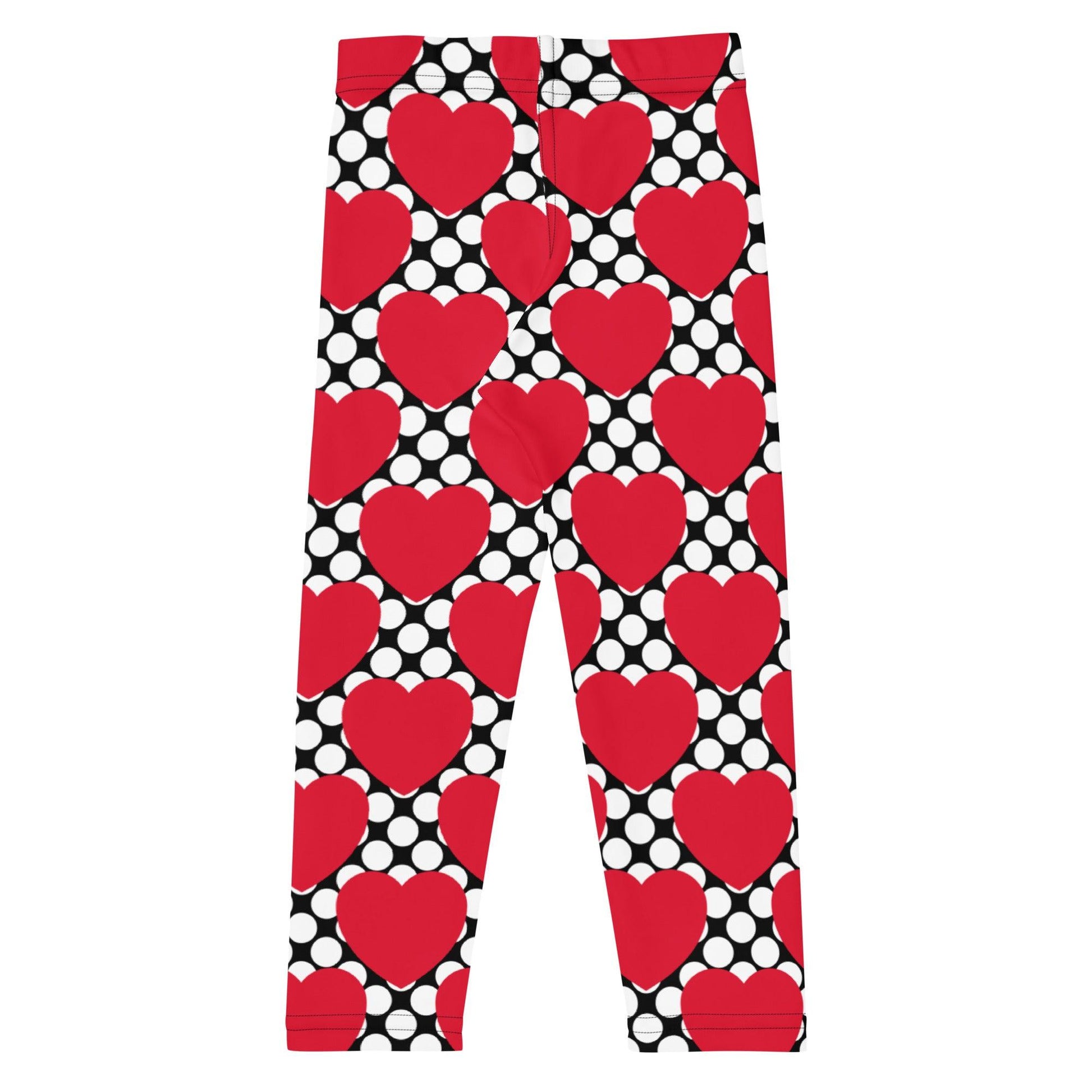 ELLIE LOVE DOT red black -2- Kids' Leggings | SHALMIAK
