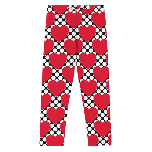 ELLIE LOVE DOT red black -2- Kids' Leggings | SHALMIAK