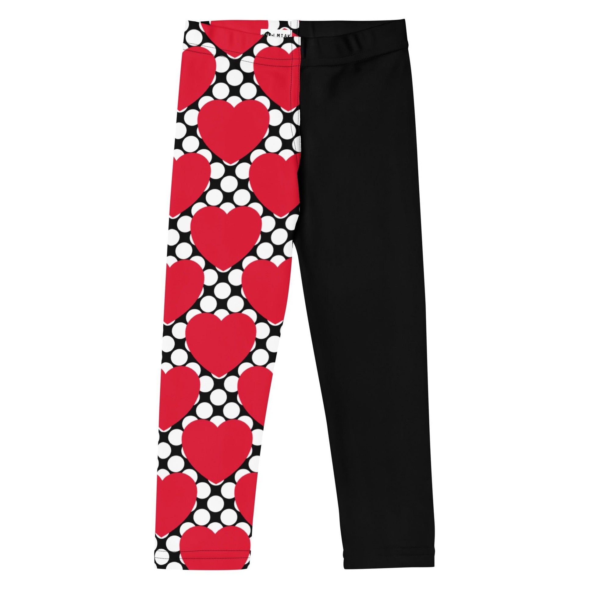 ELLIE LOVE DOT red black - Kids' Leggings | SHALMIAK