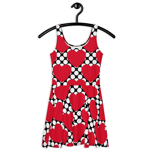 ELLIE LOVE DOT red black - Skater Dress | SHALMIAK