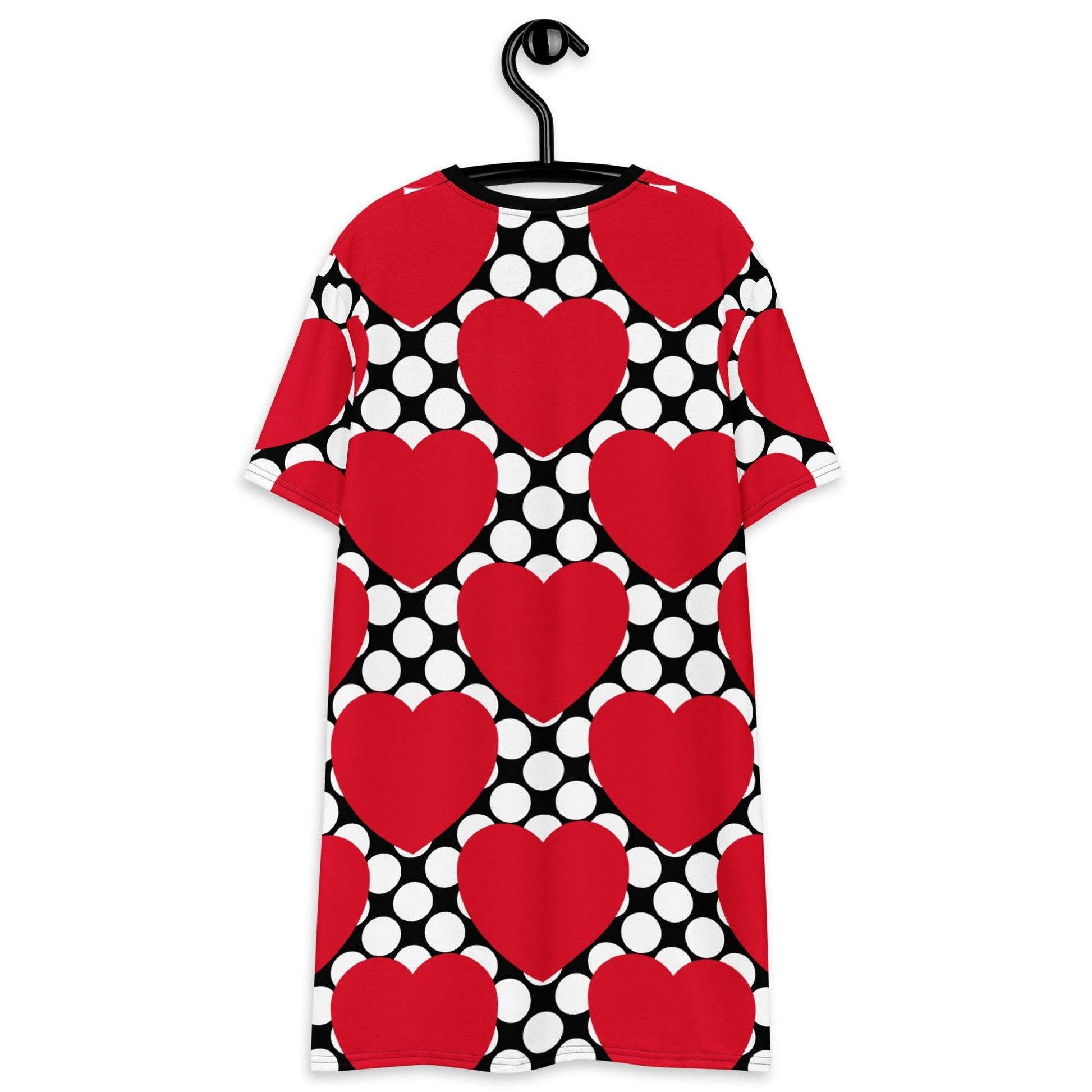 ELLIE LOVE DOT red black - T-Shirt Dress | SHALMIAK