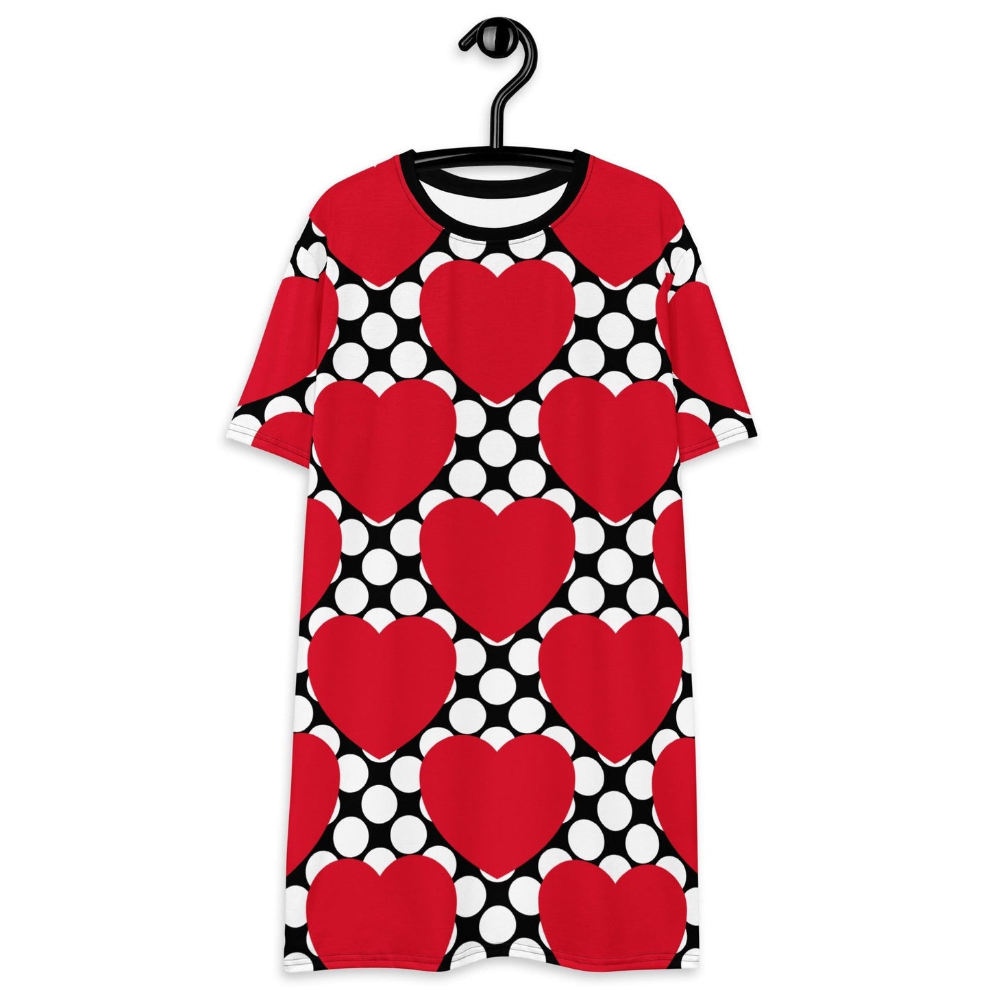 ELLIE LOVE DOT red black - T-Shirt Dress | SHALMIAK