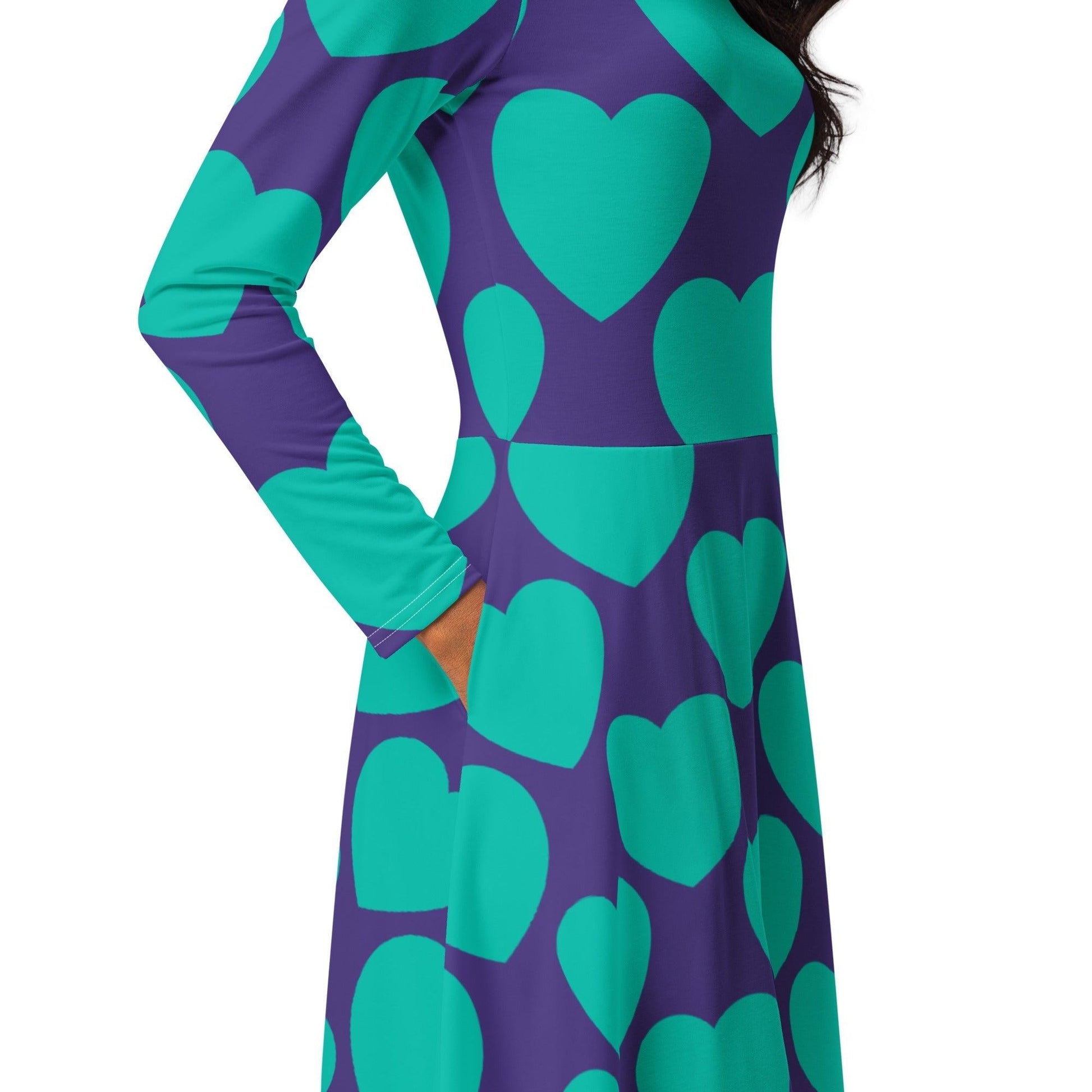 ELLIE LOVE mint purple - Midi Dress With Pockets