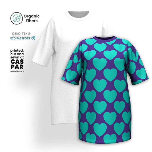 ELLIE LOVE mint purple - Organic Cotton T-Shirt Dress | SHALMIAK