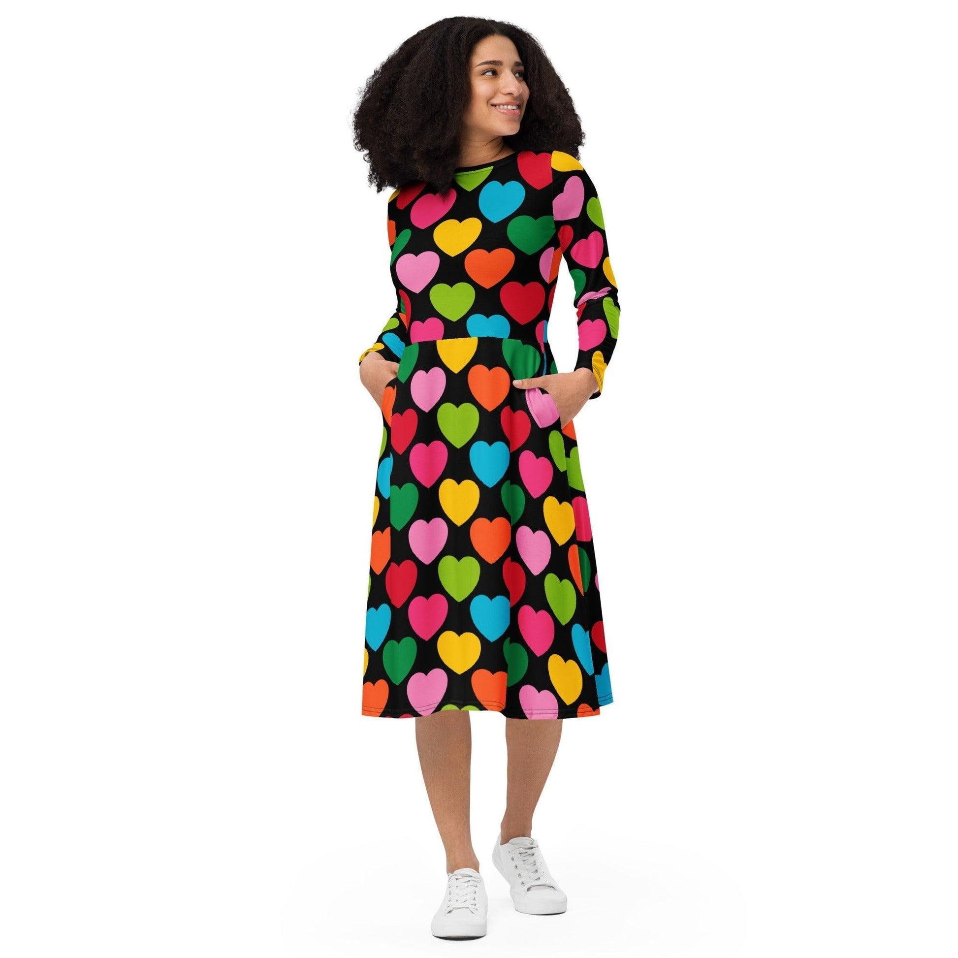ELLIE LOVE mix black - Midi Dress With Pockets