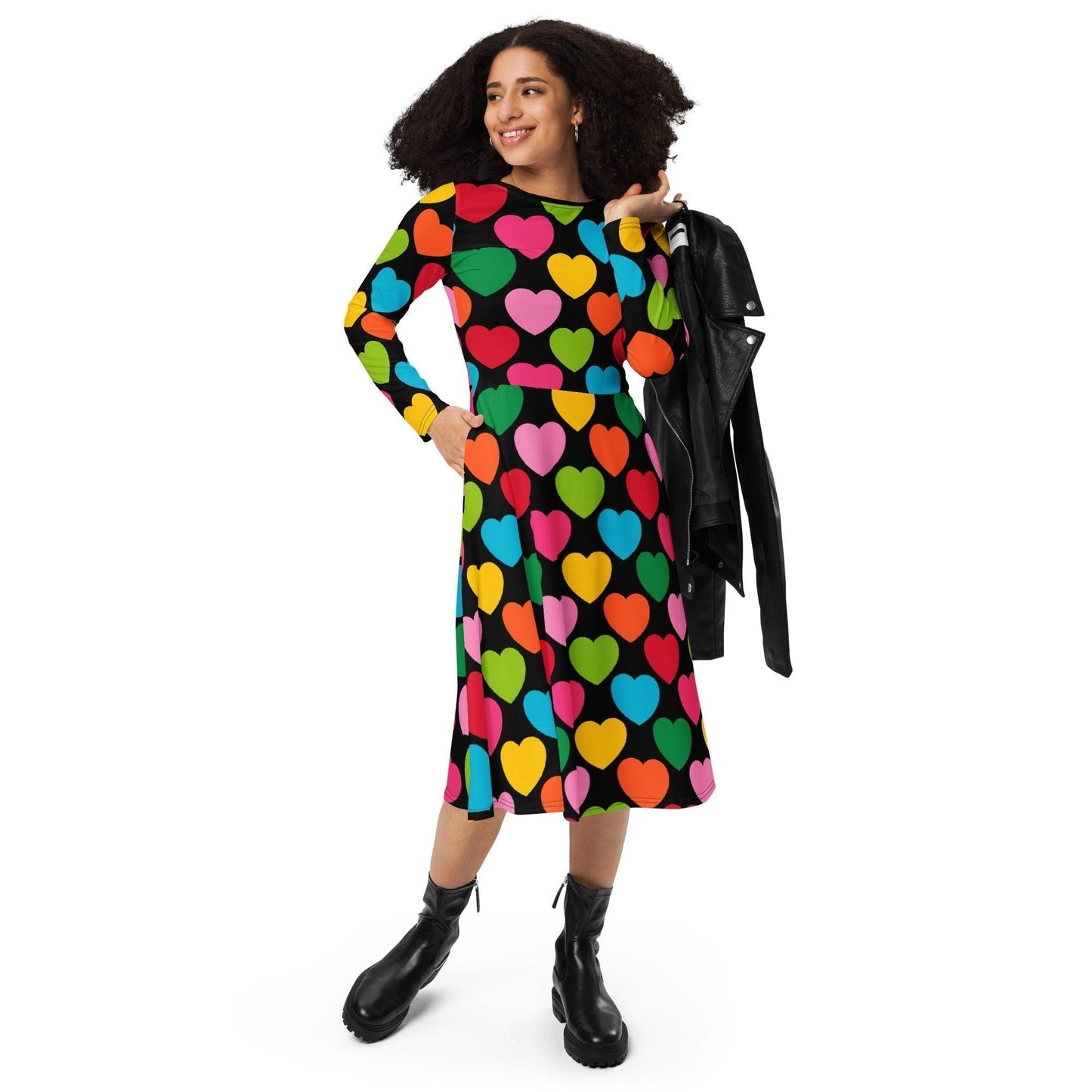 ELLIE LOVE mix black - Midi Dress With Pockets