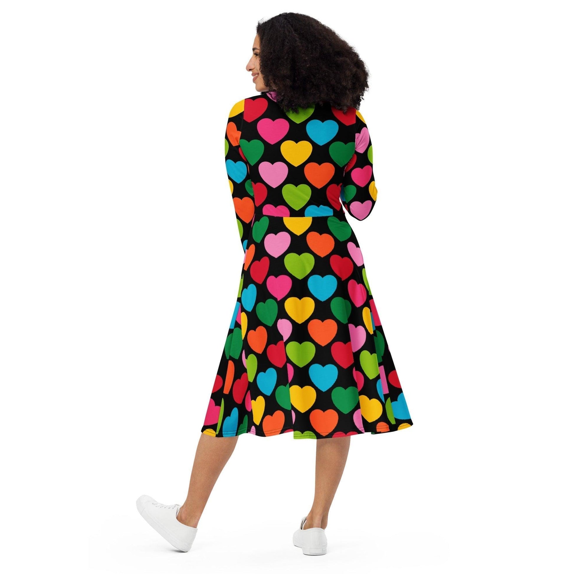 ELLIE LOVE mix black - Midi Dress With Pockets