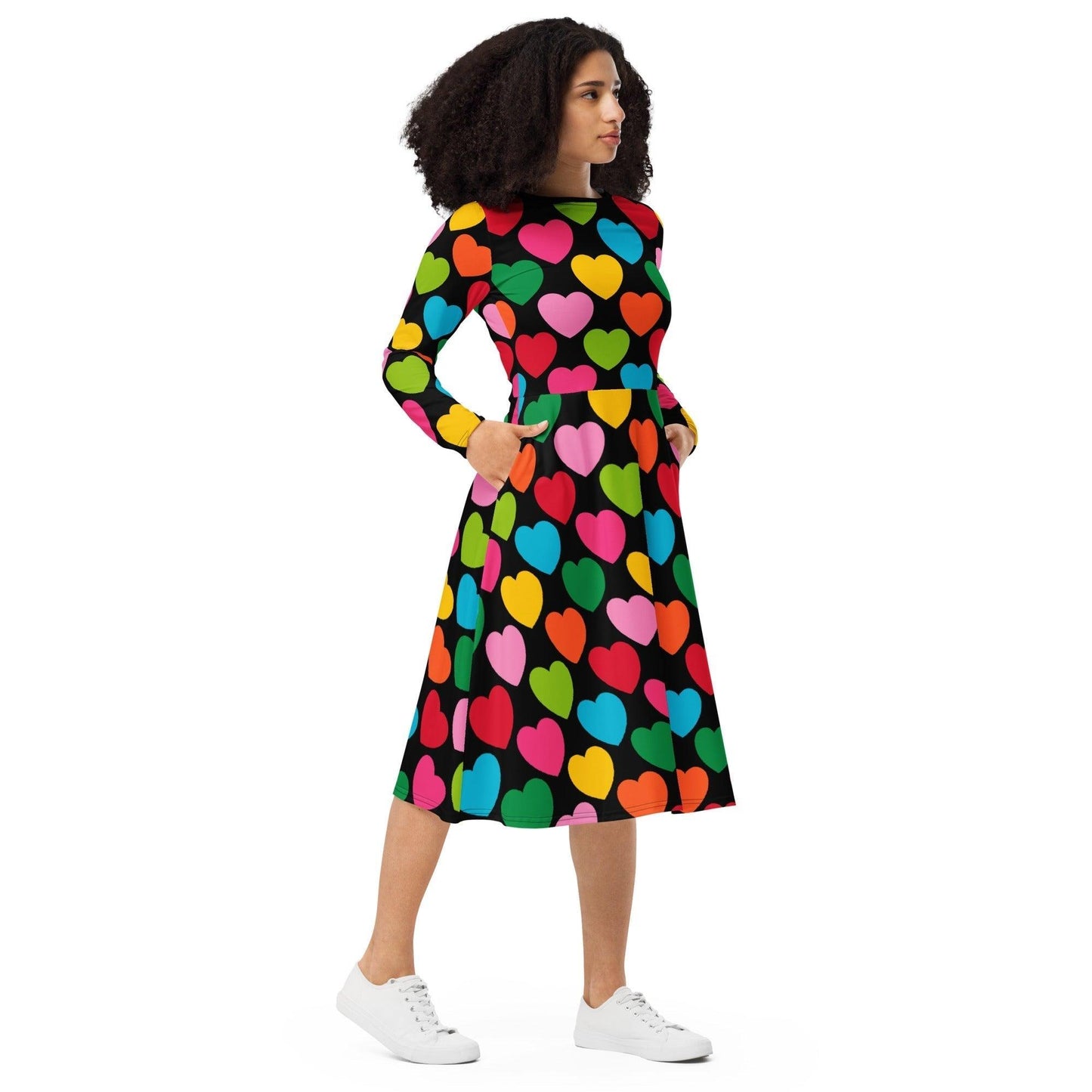ELLIE LOVE mix black - Midi Dress With Pockets