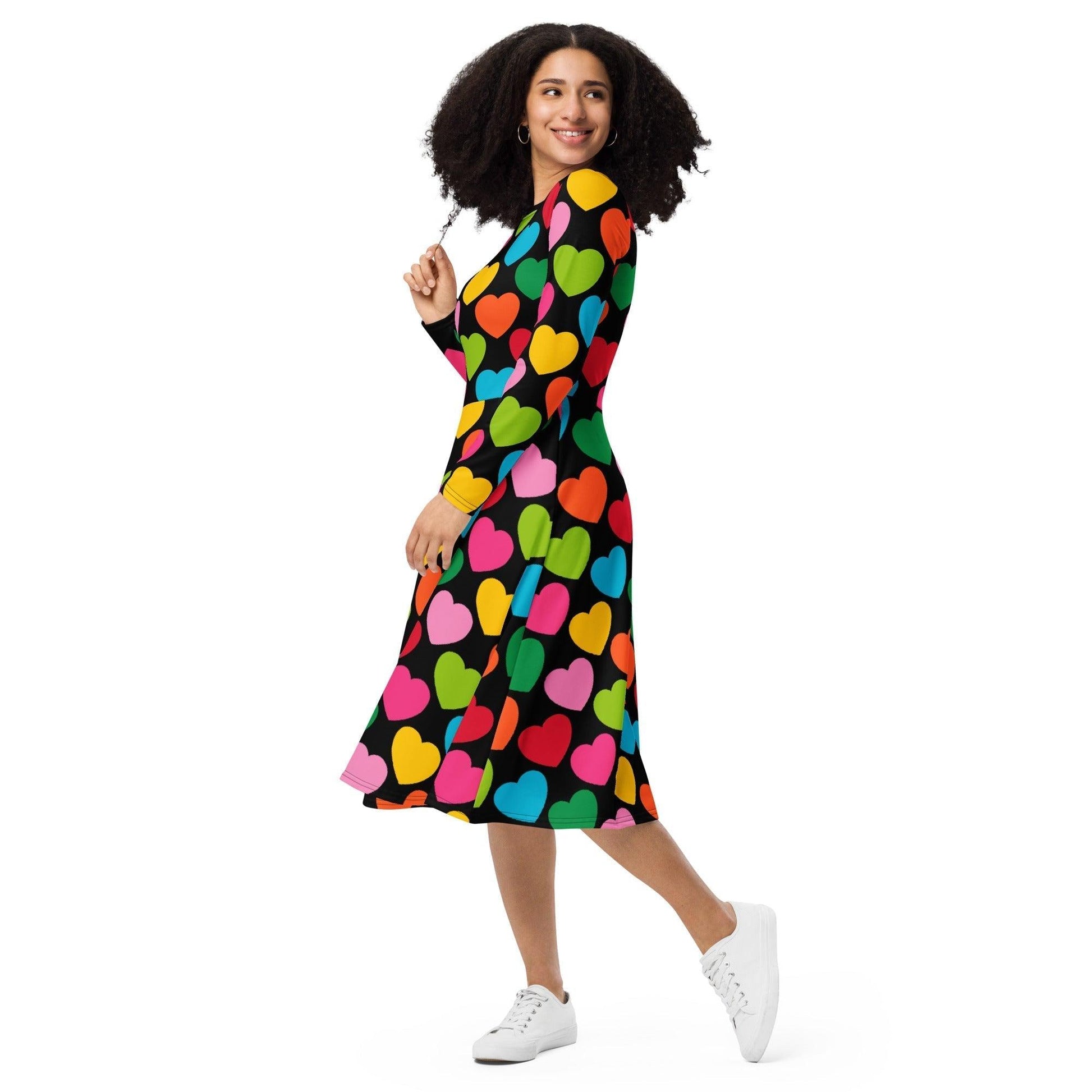 ELLIE LOVE mix black - Midi Dress With Pockets