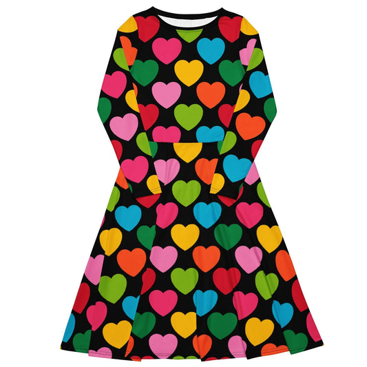 ELLIE LOVE mix black - Midi Dress With Pockets | SHALMIAK