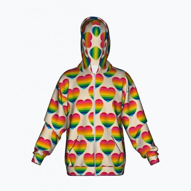 ELLIE LOVE rainbow - Cotton Zipper Hoodie | SHALMIAK