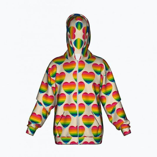 ELLIE LOVE rainbow - Cotton Zipper Hoodie | SHALMIAK