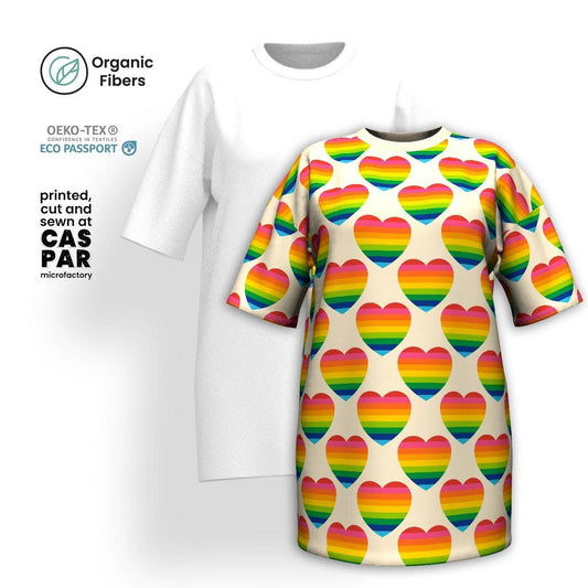 ELLIE LOVE rainbow - Organic Cotton T-Shirt Dress | SHALMIAK