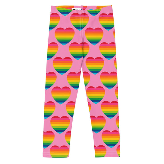 ELLIE LOVE rainbow pink -2- Kids' Leggings | SHALMIAK