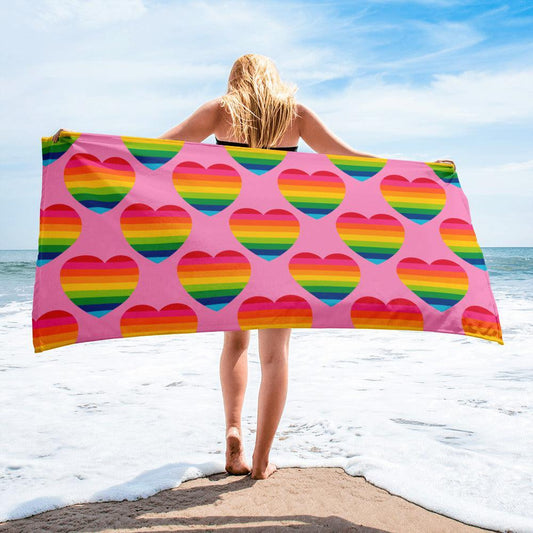 ELLIE LOVE rainbow pink - Towel | SHALMIAK