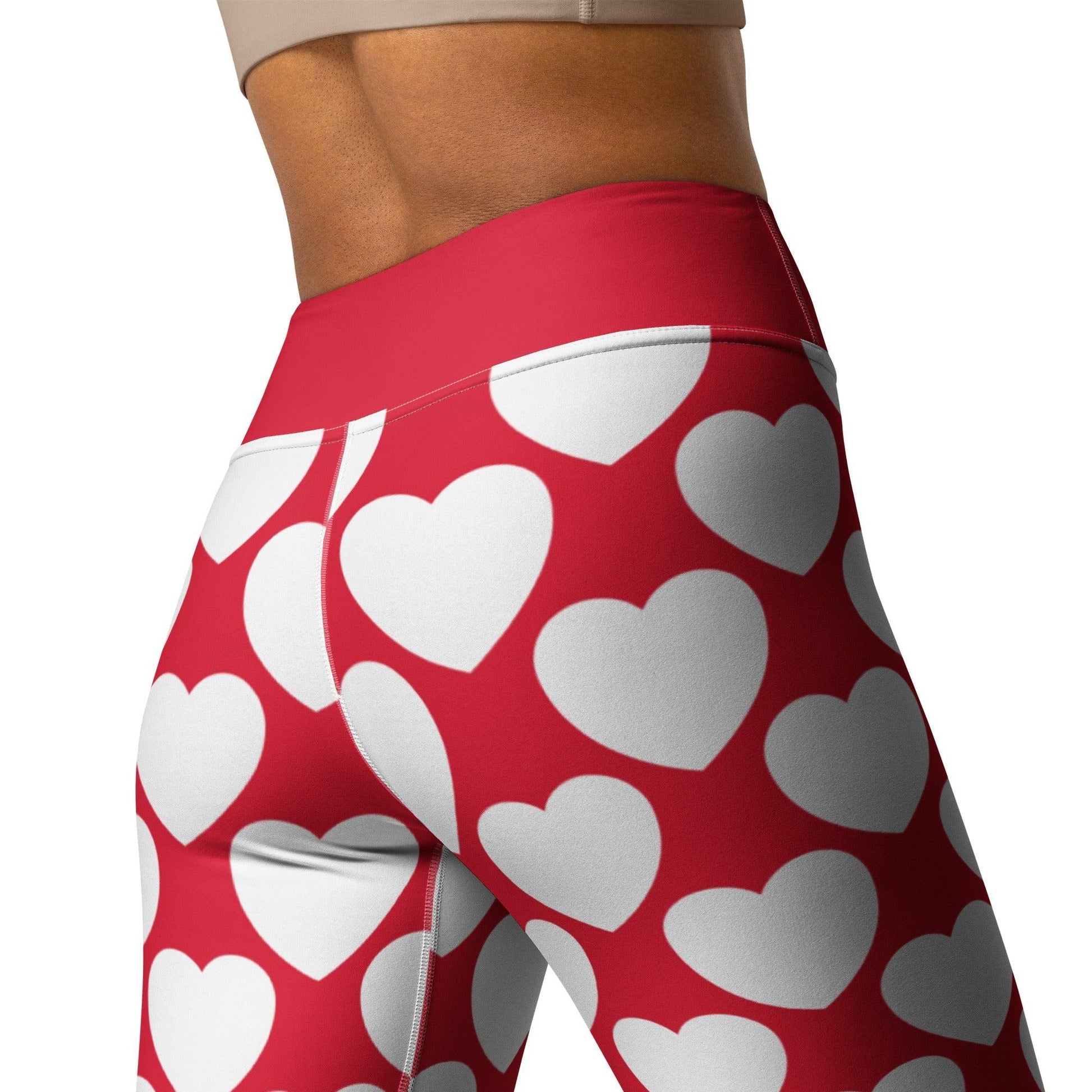 ELLIE LOVE red white -2- Yoga Leggings | SHALMIAK