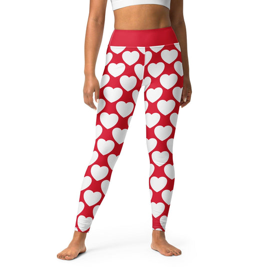 ELLIE LOVE red white -2- Yoga Leggings | SHALMIAK