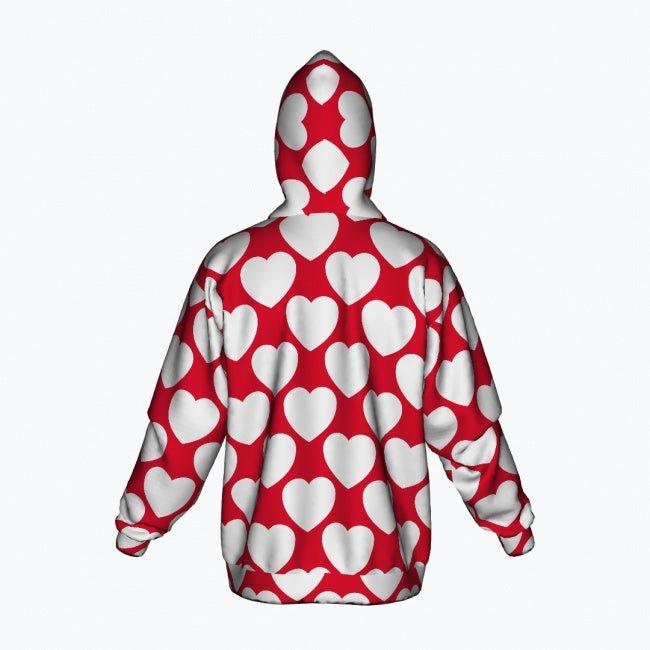 ELLIE LOVE red white - Cotton Zipper Hoodie | SHALMIAK