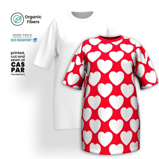 ELLIE LOVE red white - Organic Cotton T-Shirt Dress | SHALMIAK