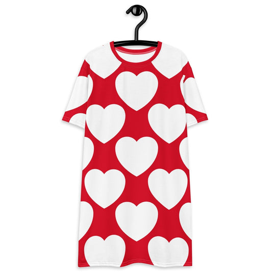 ELLIE LOVE red white - T-Shirt Dress | SHALMIAK