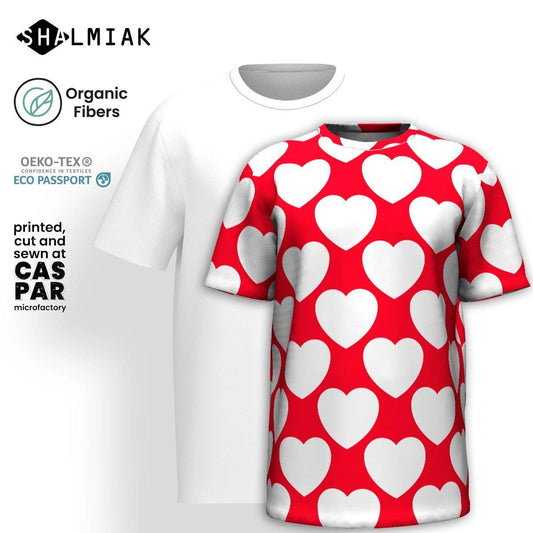 ELLIE LOVE red white - Organic Cotton T-Shirt | SHALMIAK