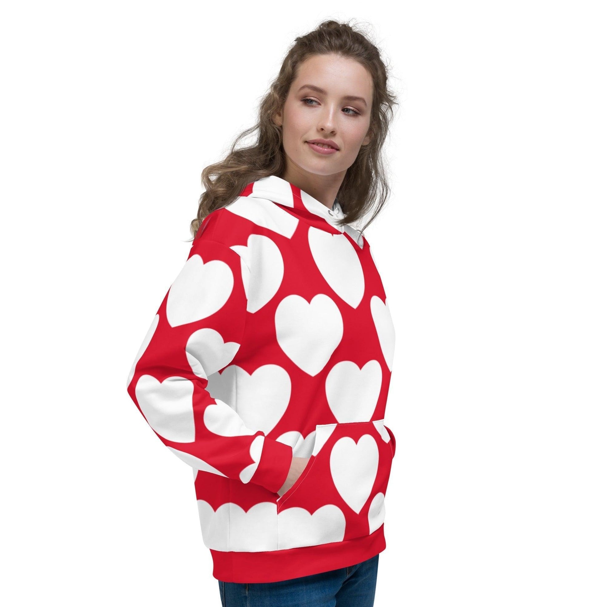 ELLIE LOVE red white - Hoodie | SHALMIAK