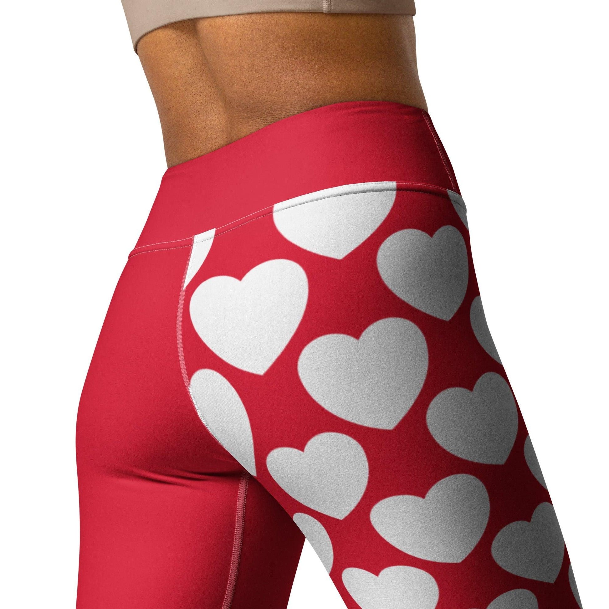 ELLIE LOVE red white - Yoga Leggings | SHALMIAK