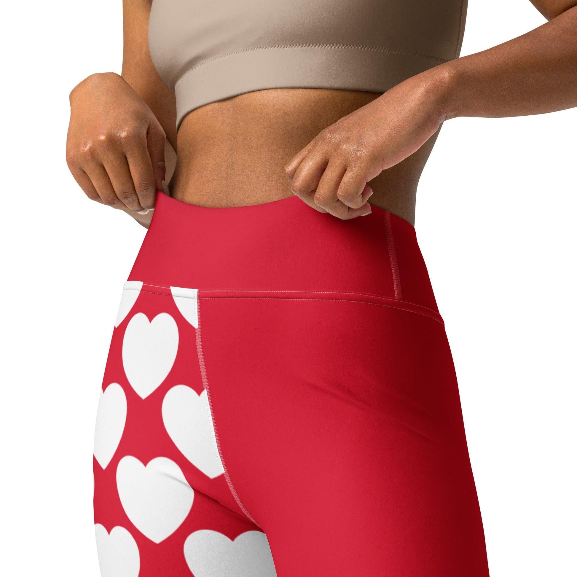 ELLIE LOVE red white - Yoga Leggings | SHALMIAK