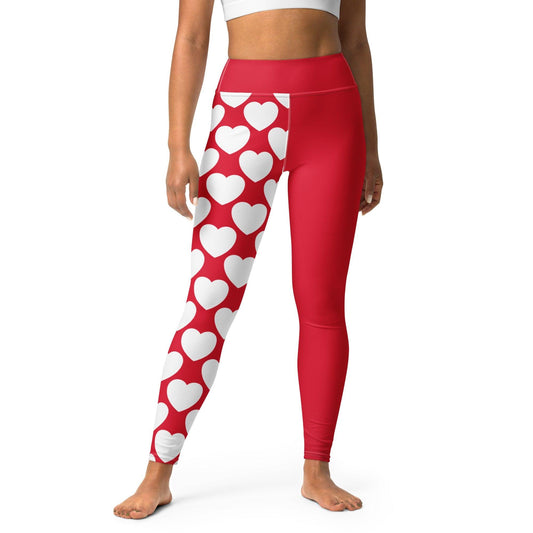 ELLIE LOVE red white - Yoga Leggings | SHALMIAK