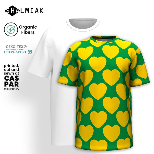 ELLIE LOVE yellow green - Organic Cotton T-Shirt | SHALMIAK