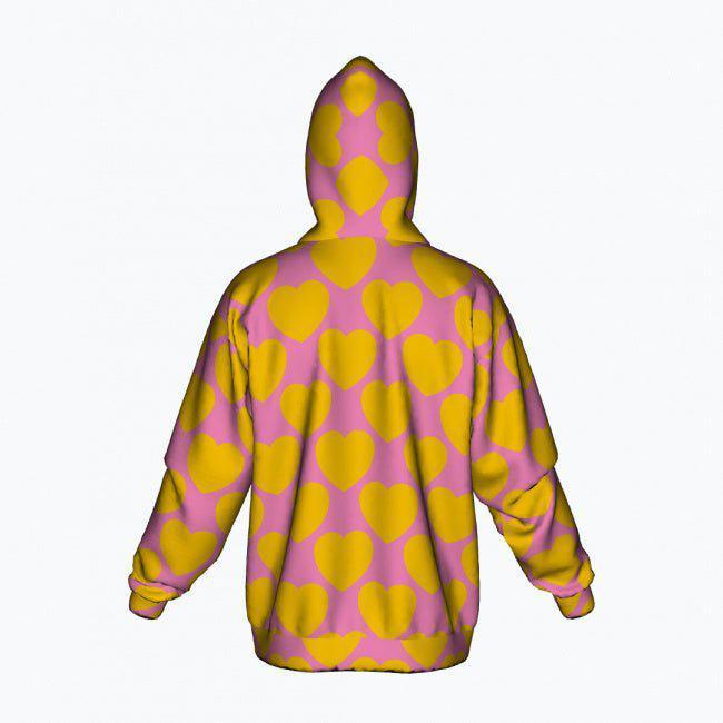 ELLIE LOVE yellow pink - Cotton Zipper Hoodie | SHALMIAK