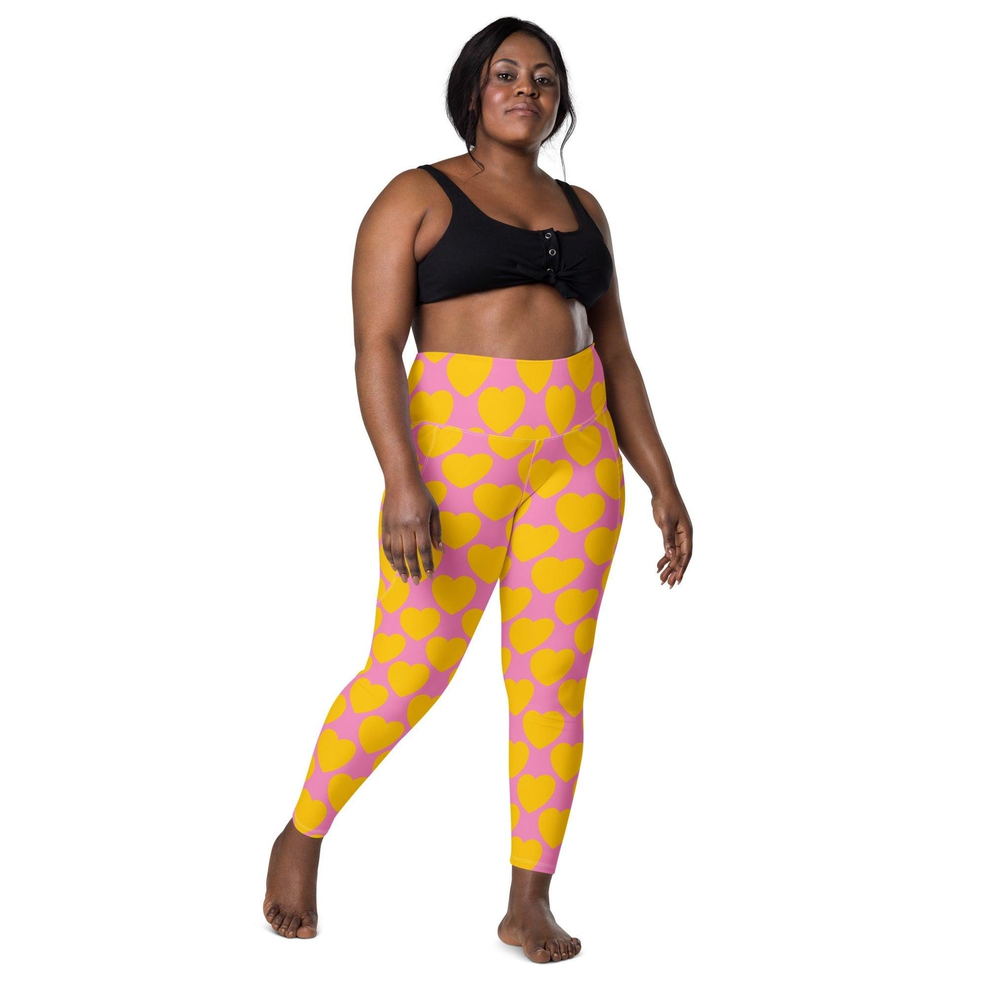 ELLIE LOVE yellow pink - Leggings With Pockets | SHALMIAK