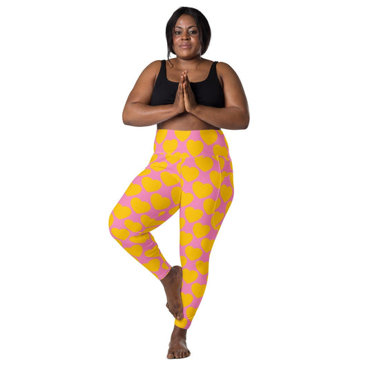 ELLIE LOVE yellow pink - Leggings With Pockets | SHALMIAK