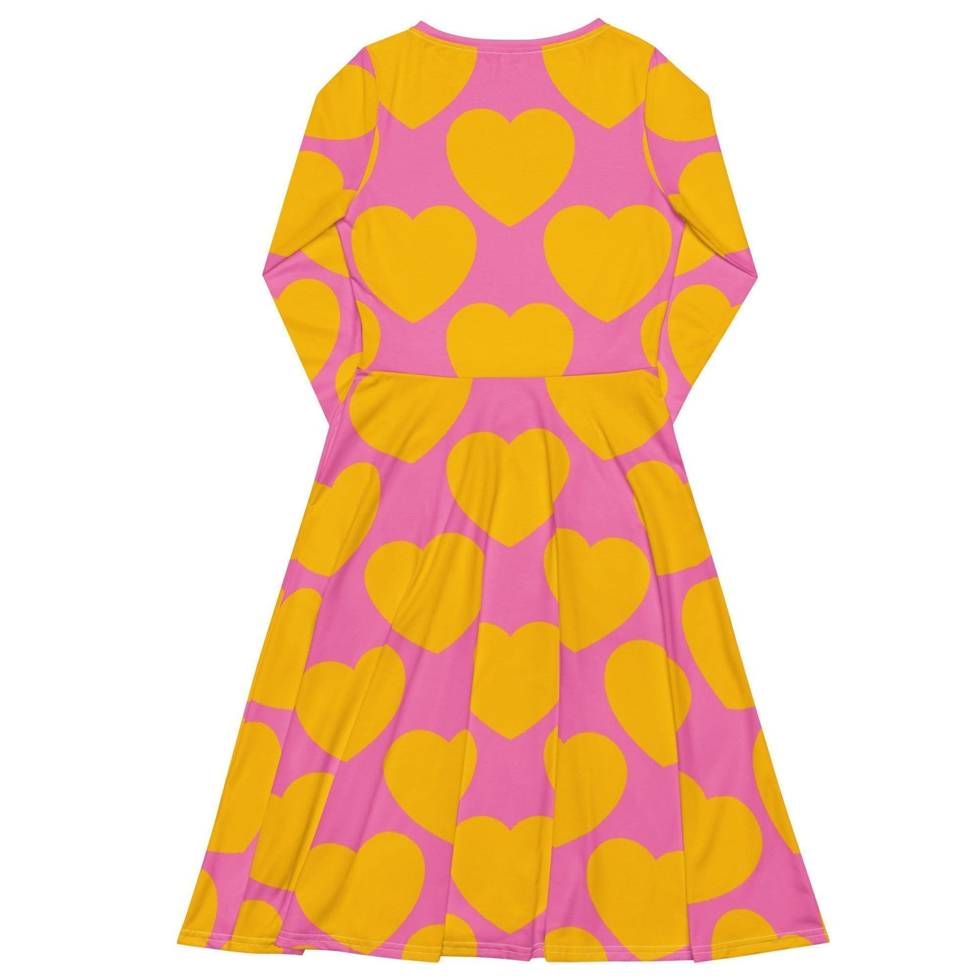 ELLIE LOVE yellow pink - Midi Dress With Pockets | SHALMIAK