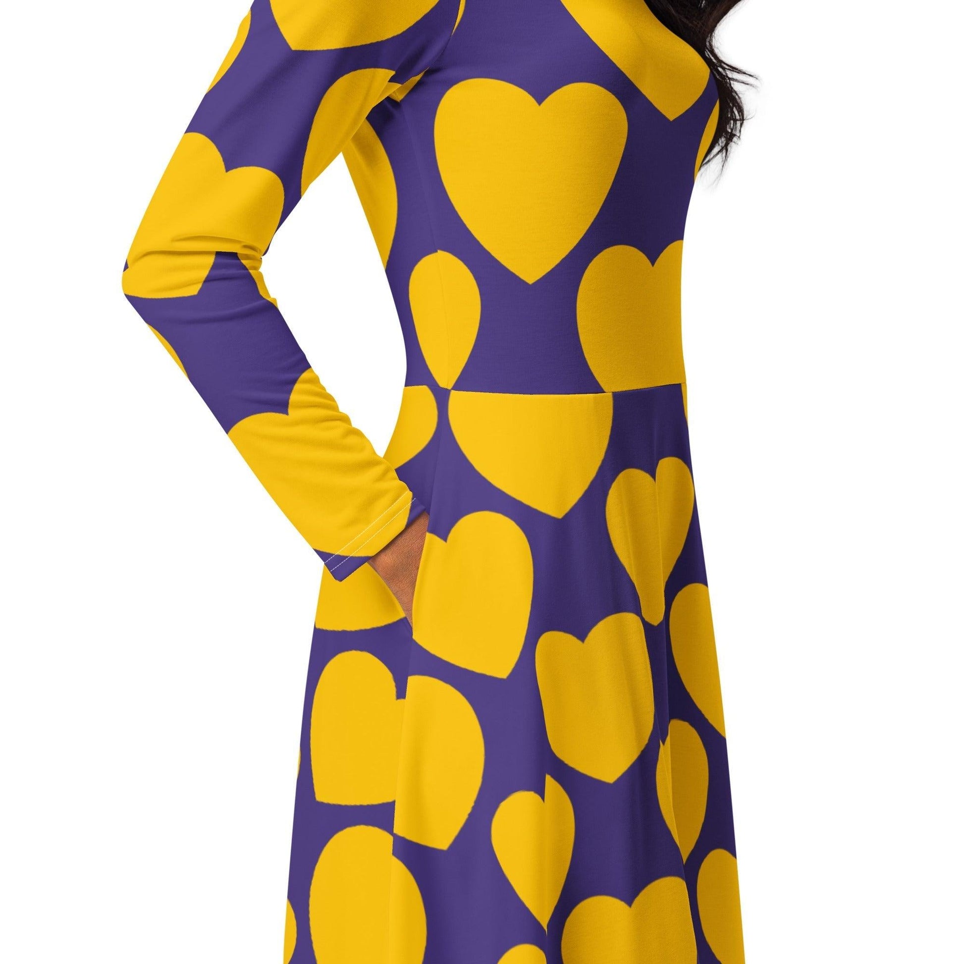 ELLIE LOVE yellow purple - Midi Dress With Pockets