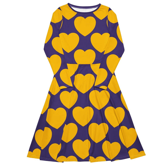 ELLIE LOVE yellow purple - Midi Dress With Pockets | SHALMIAK